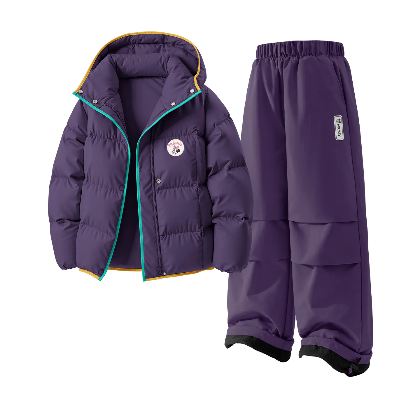 Детский спортивный костюм с круглым вырезом Disney, [Thickened and Fleece-Lined]Dini Round Hook-and-Loop K Light Blue+DiH Square Hook-and-Loop K Misty Purple — фото 3