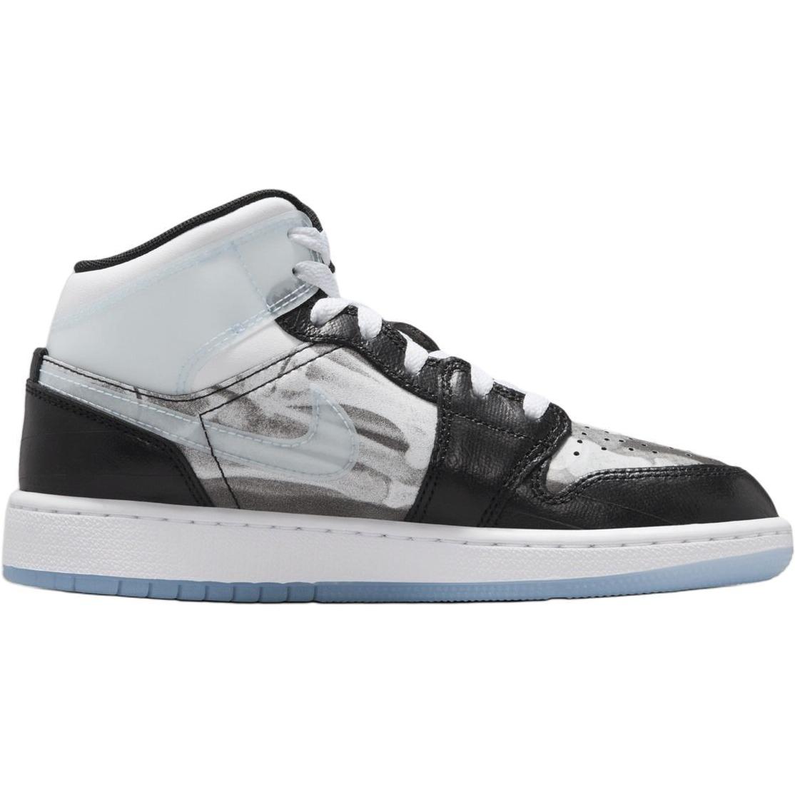 Jordan Air 1 устойчивые к истиранию высокие детские баскетбольные кроссовки Black Gray Kids' — фото 3