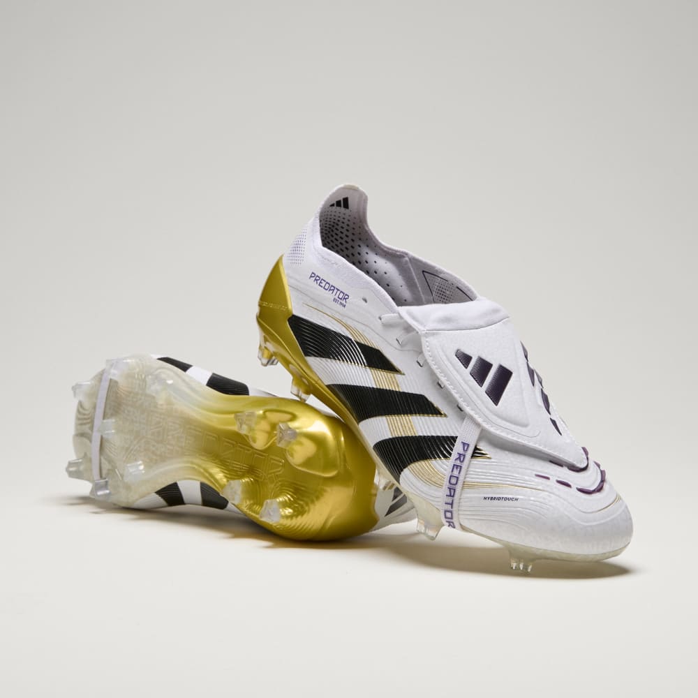 

Бутсы Adidas Predator Elite Fold-Over Tongue Firm Ground Cleats, цвет Cloud White/Core Black/Gold Metallic