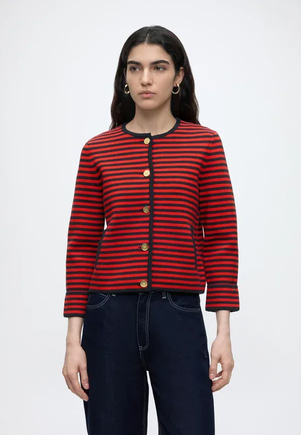 Кардиган Tommy Hilfiger Gold button cardigan, темно-синий/огненно-красный