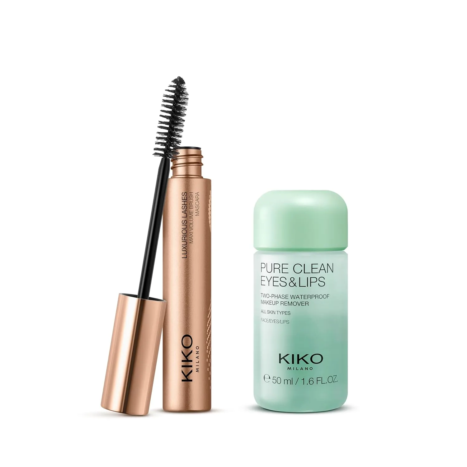 Набор для макияжа глаз KIKO Milano Essential Eye Set | Набор для макияжа: 1 тушь и 1 мини-средство для снятия макияжа, Black — фото 3