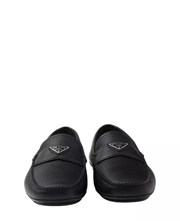 Мужские кожаные мокасины для вождения Prada, черный — фото 4