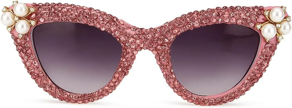 

bullabulling Модные солнцезащитные очки «кошачий глаз» со стразами для женщин, роскошные винтажные солнцезащитные очки «кошачий глаз» с бриллиантами, очки UV400, Pink