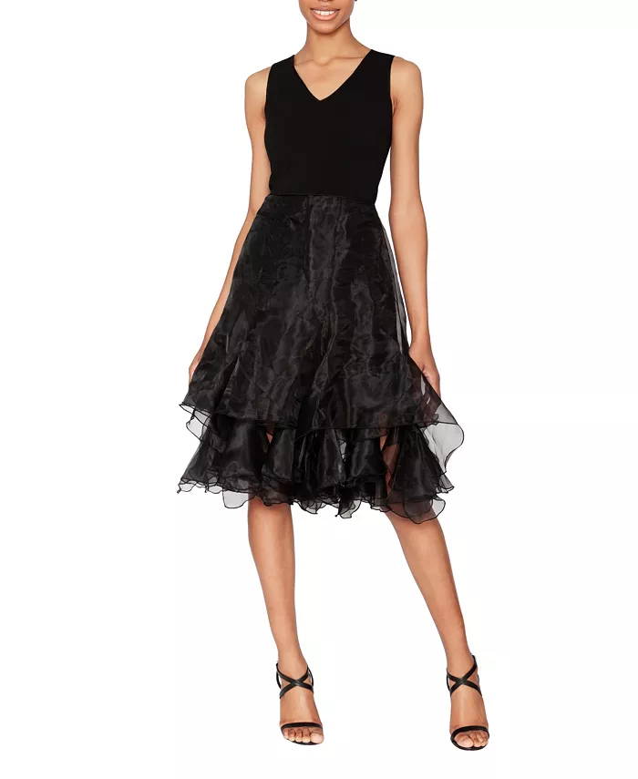 

Женское платье с V-образным вырезом без рукавов, силуэт "приталенный-клеш" WHITE TIE by Shani