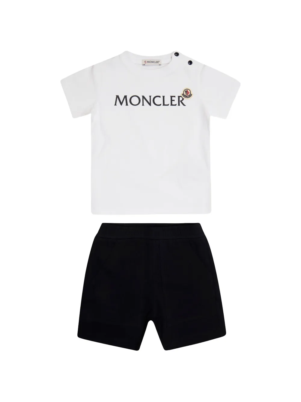 

Комплект из футболки и шорт с логотипом Moncler Enfant, белый