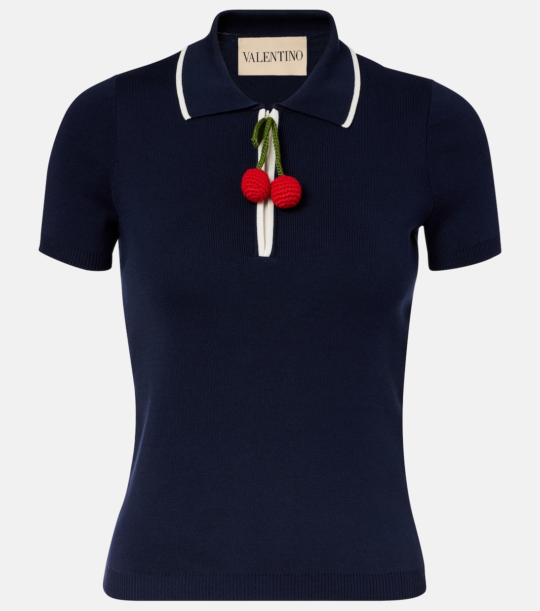 

Хлопковый поло-свитер Cherryfic Valentino, Navy/Avorio