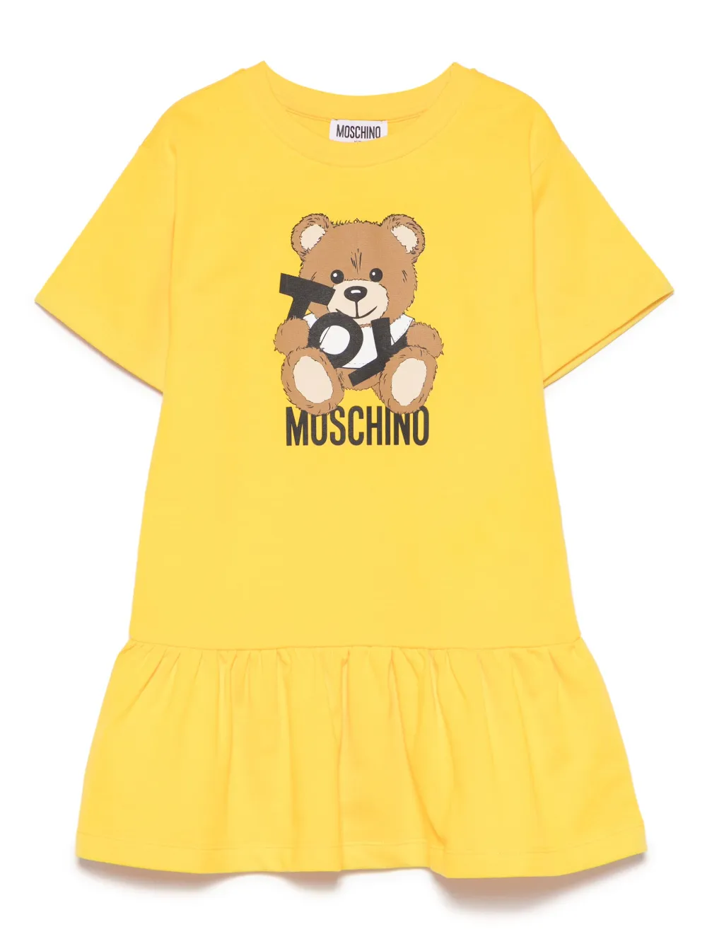 

Платье с принтом Leo Teddy Moschino Kids, желтый