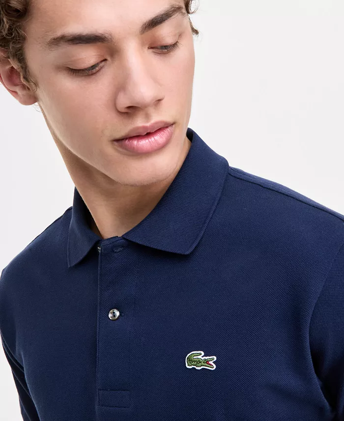 Мужская классическая короткорукавная поло L.12.12 из пике Lacoste, синий — фото 4