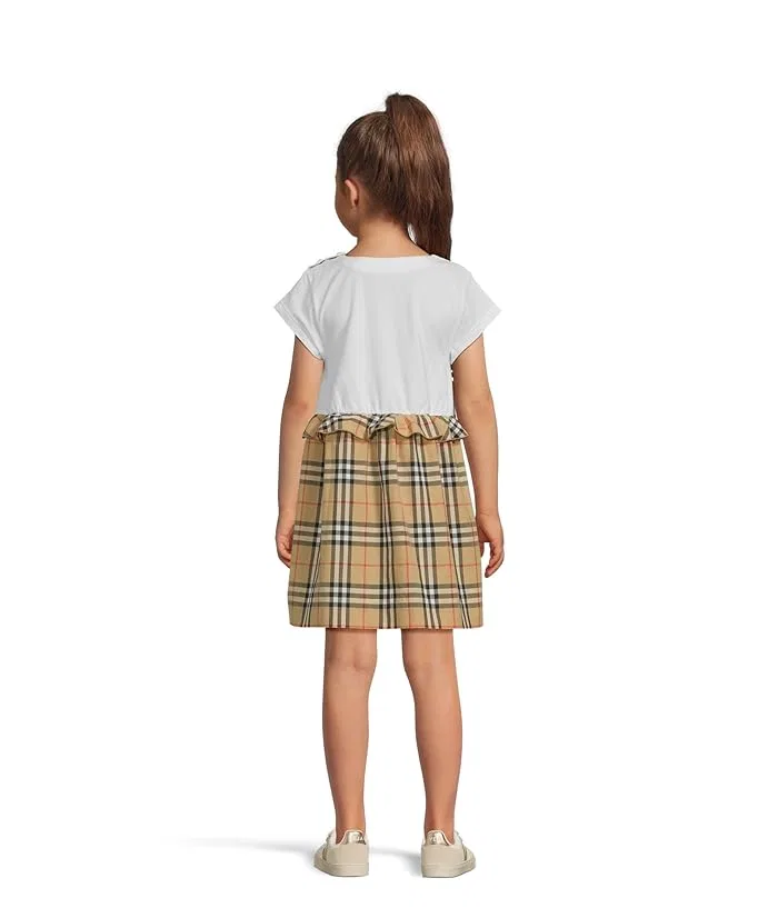 Платье с рюшами Rhonda Frill Burberry Kids, White — фото 2