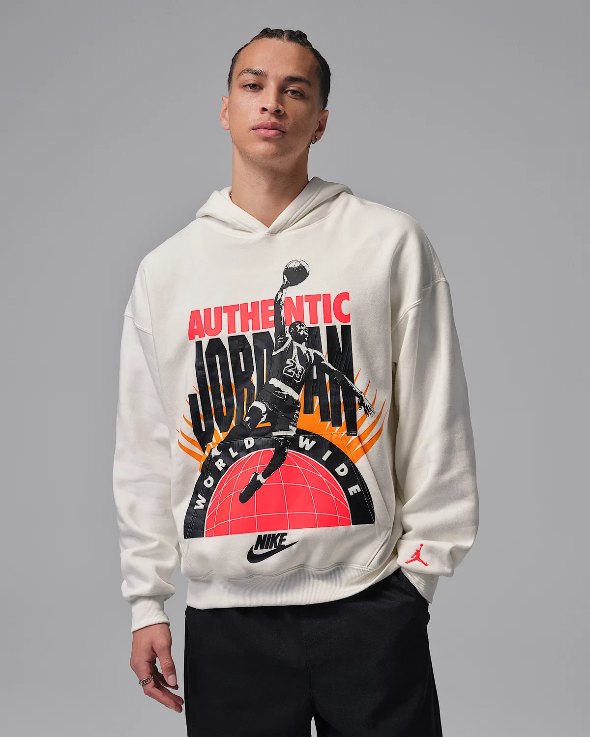 Мужская худи-свитшот Jordan Brooklyn Fleece, Sail/Infrared 23