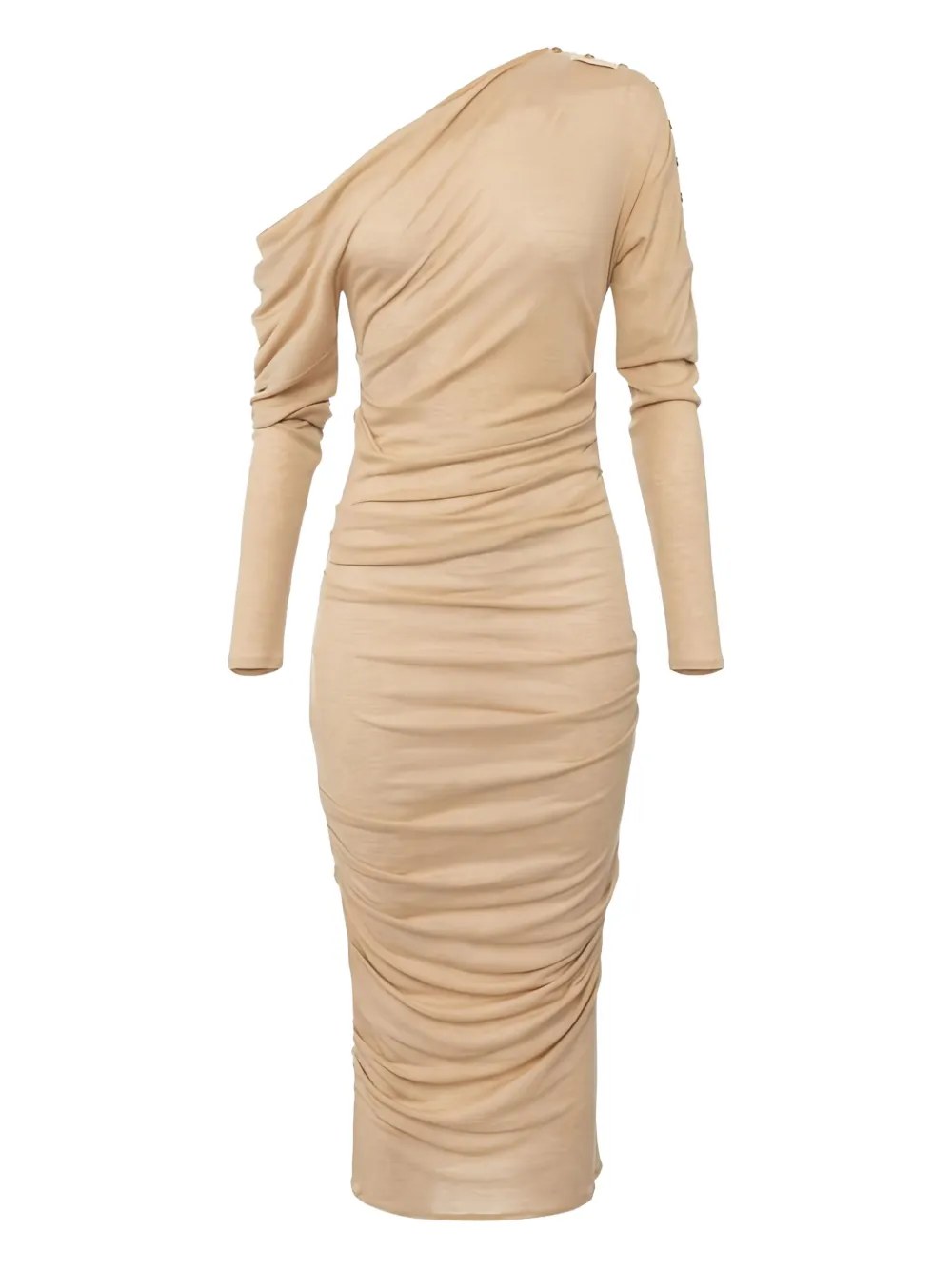 

Асимметричное драпированное миди-платье Elisabetta Franchi, нейтральный