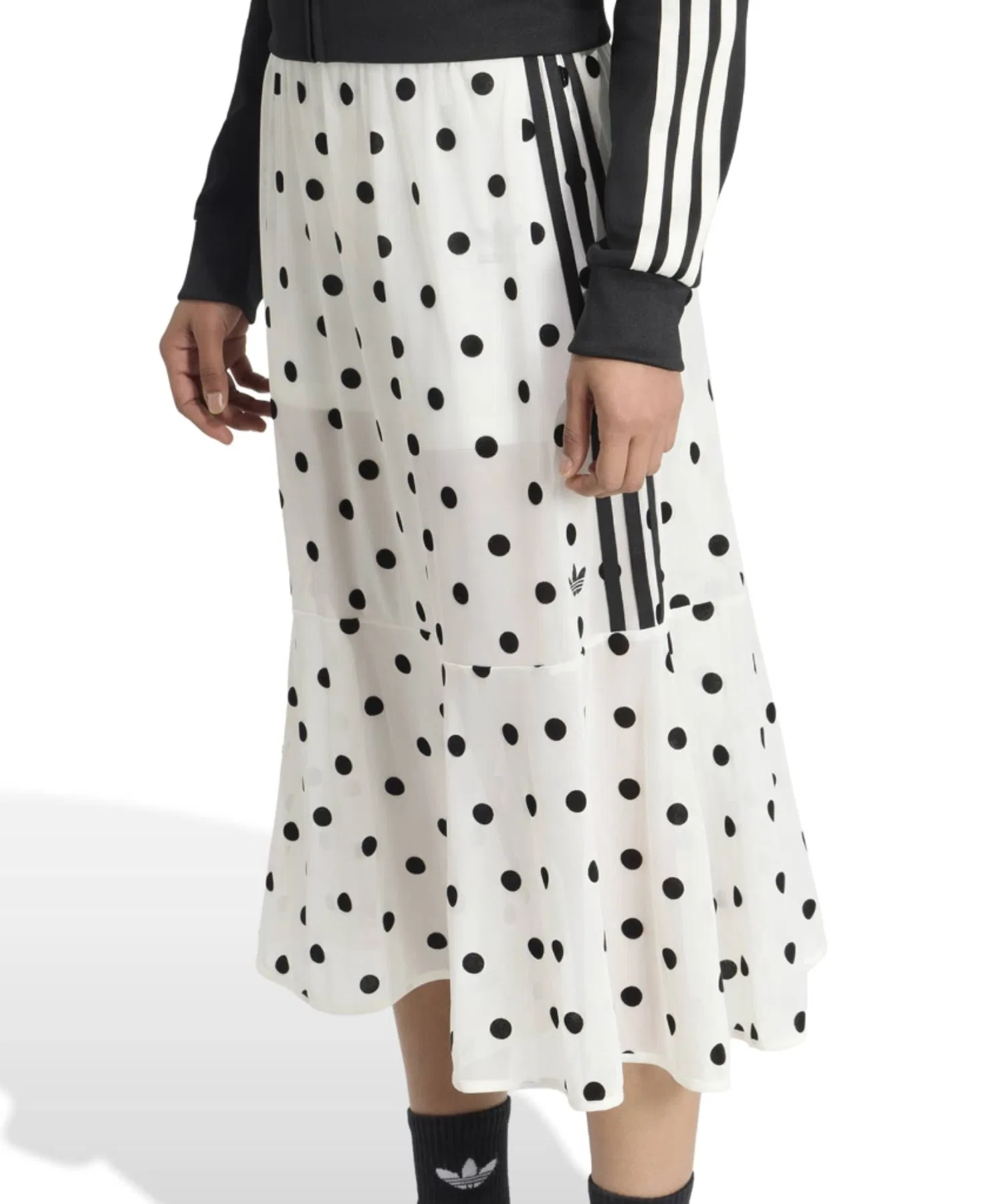 Женская юбка в горошек adidas SHEER POLKA DOTS белая — фото 2