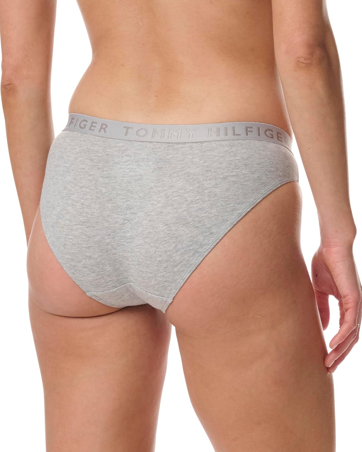 Женские хлопковые бикини с логотипом Tommy Hilfiger, комплект из 6 шт., Heather Grey/Bright White/Black — фото 4