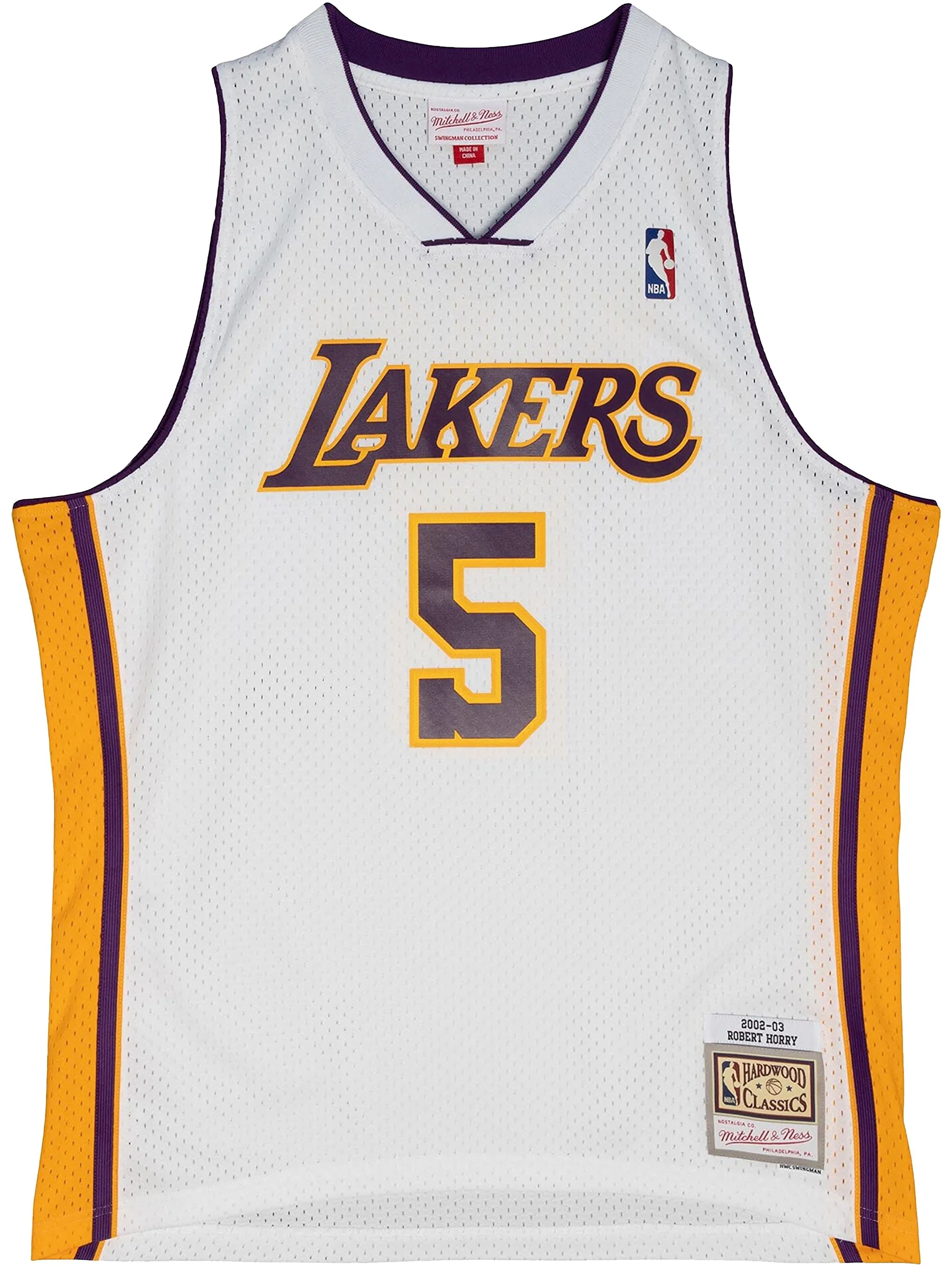 

Топ 2002/03 Hardwood Classics Robert Horry Los Angeles Lakers Mitchell & Ness, белый