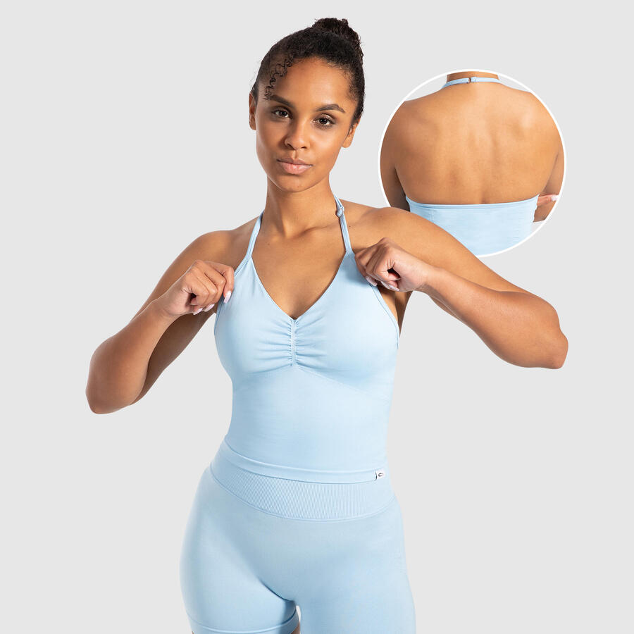 

SMILODOX Женский укороченный топ Malena светло-голубого цвета