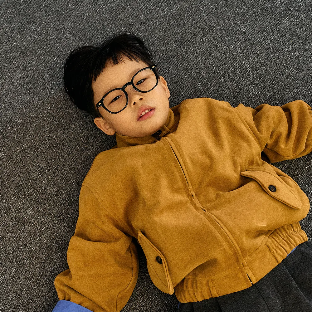 Детская весенняя замшевая куртка горчичная от Hijo — фото 2