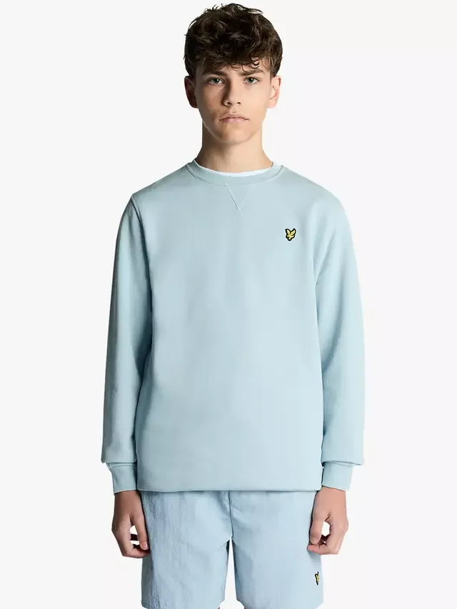 Толстовка с круглым вырезом и логотипом, опалово-голубая Lyle & Scott