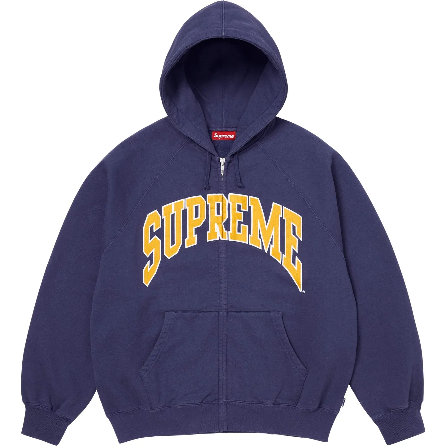 Худи Supreme Cracked Raglan Zip Up Washed Marine Blue/Washed Navy