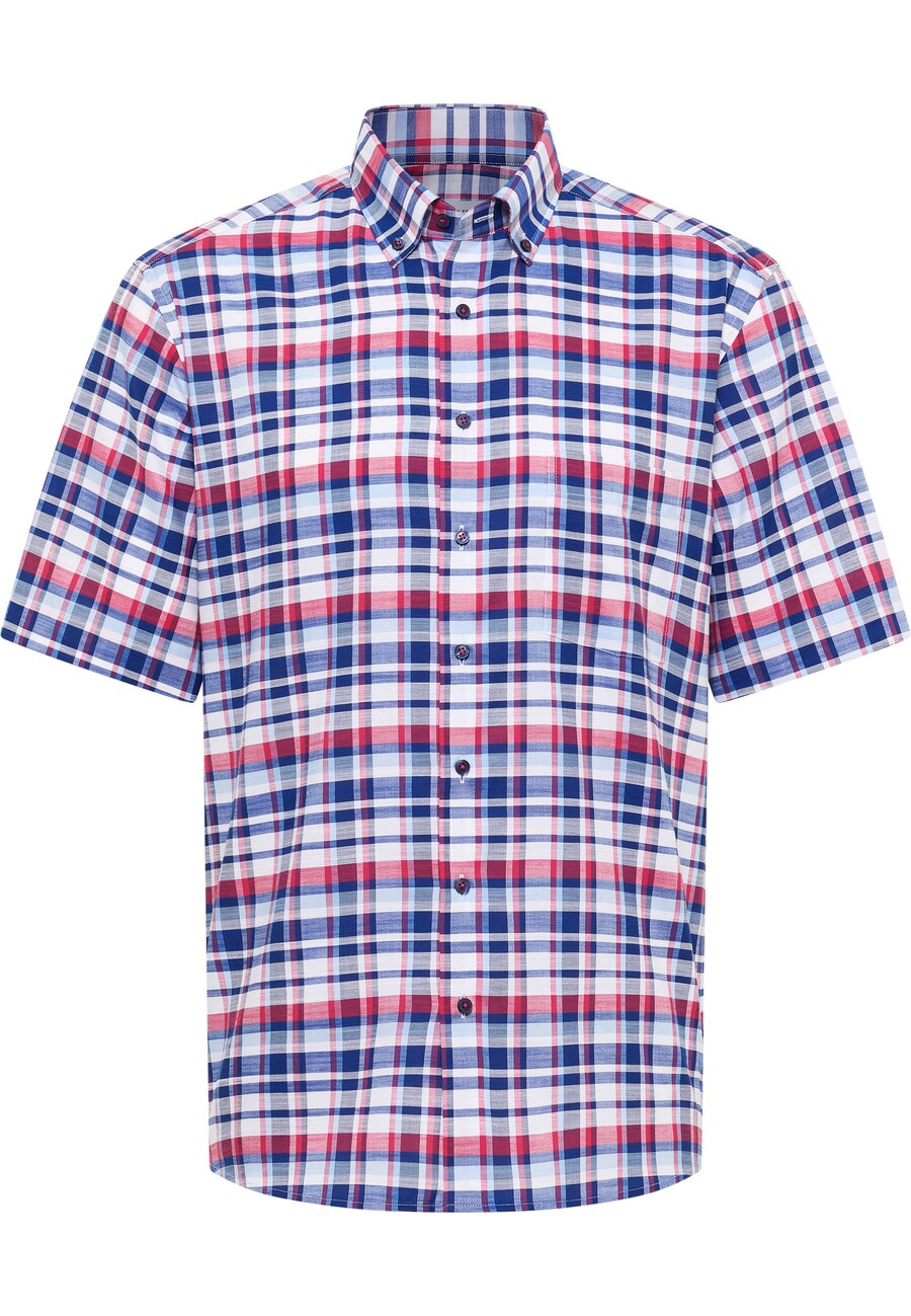 

Рубашка на пуговицах классического кроя ETERNA, синий/красный