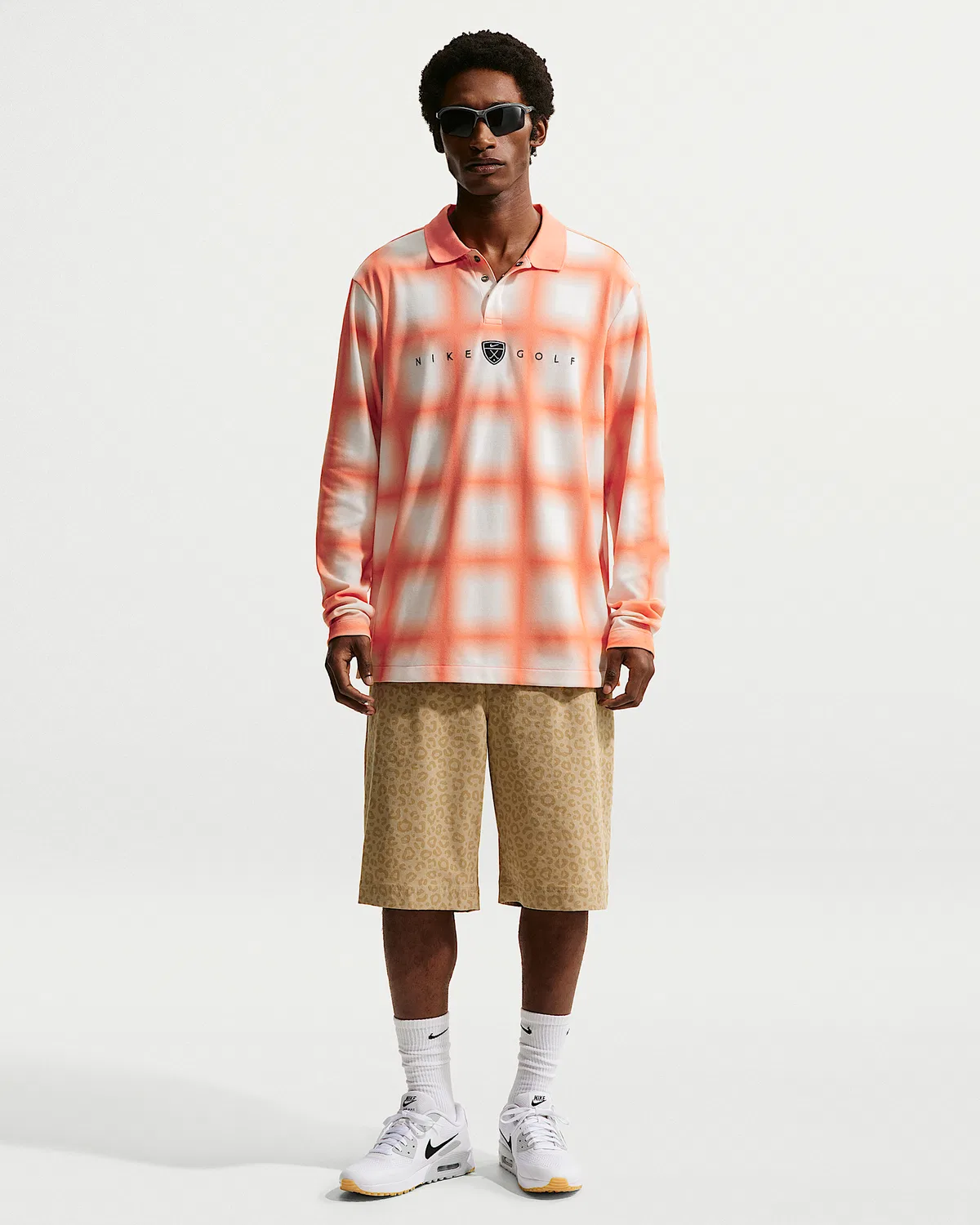Мужское поло Nike Fairway Fresh Dri-FIT свободного кроя с длинным рукавом, Orange Frost/Orange Frost — фото 4