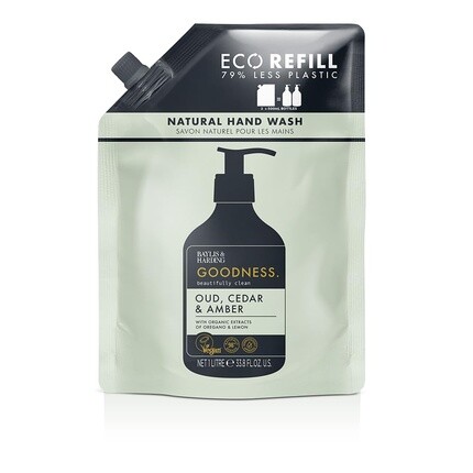 

Сменные картриджи для жидкого мыла для рук Baylis & Harding Goodness Aud Cedar & Amber, 1 литр
