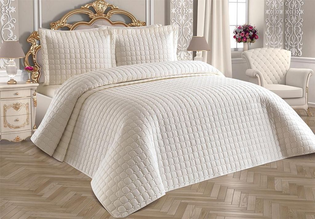 

L'Essentiel Linge de Maison, Estiva - Комплект двуспального покрывала Cream, кремовый, 100% ХЛОПОК, 250 x 260 см