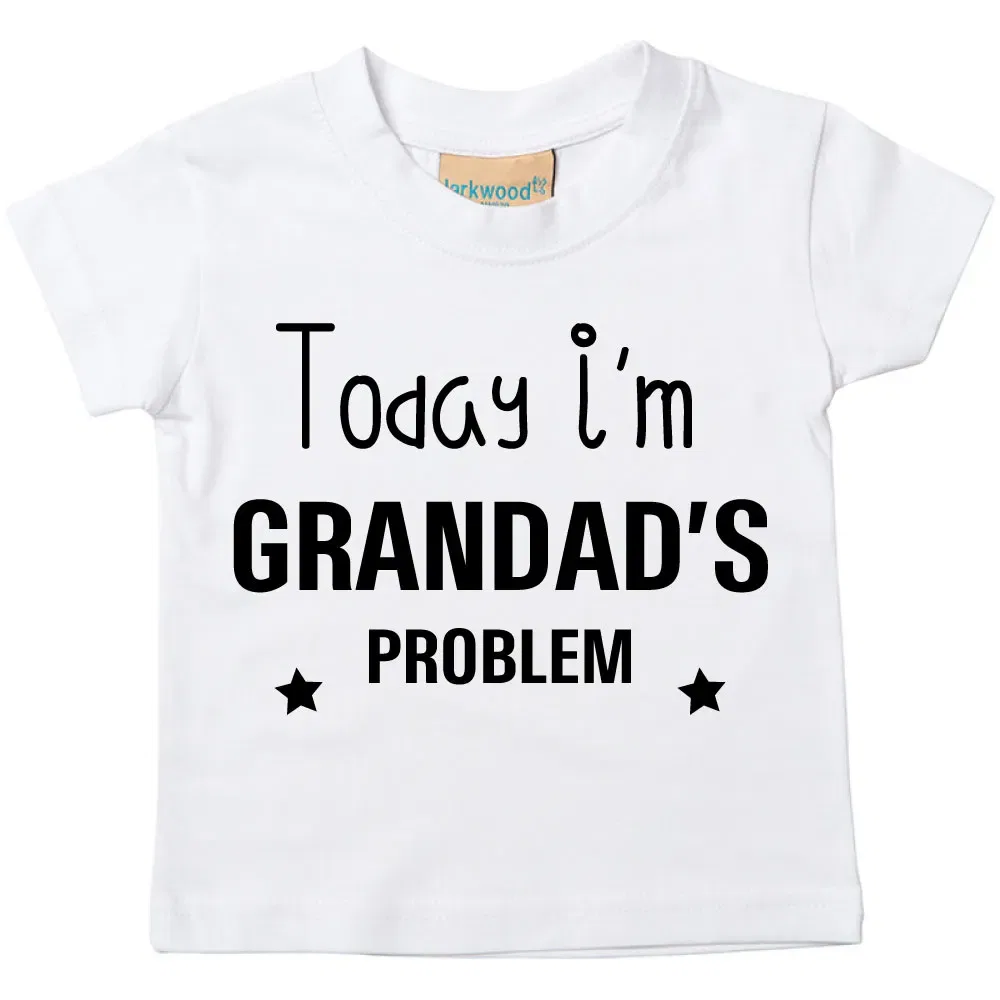 Футболка детская "Today I’m Grandad’s Problem" 60 Second Makeover, белый — фото 2