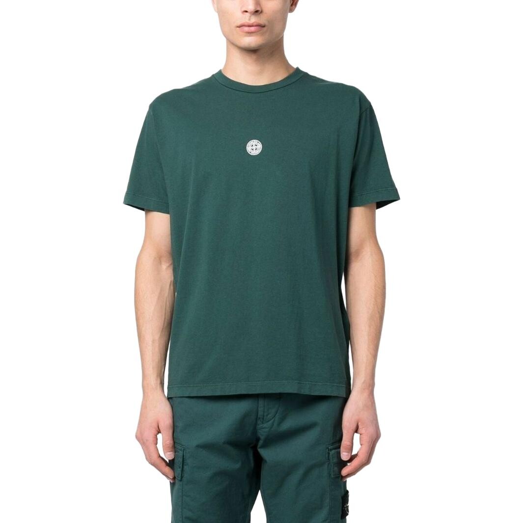 Футболка мужская зеленая Stone Island, зеленый — фото 2