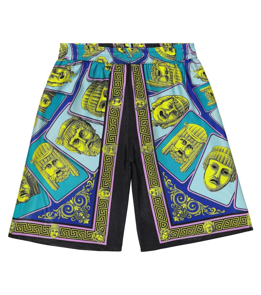 

Шорты Le Maschere из шелкового твила Versace, синий