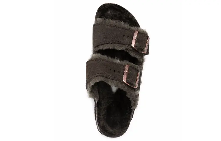 Женские сандалии Birkenstock с подкладкой из овчины и двойной пряжкой — фото 4