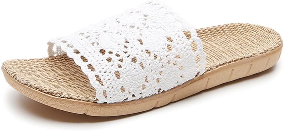 

Тапочки HSQMA для женщин Мода Унисекс льняные пляжные туфли, Противоскользящие тапочки для летних женщин Сандалии, шлепанцы, впитывающие пот и дышащие тапочки Сандалии с открытыми носками, белый