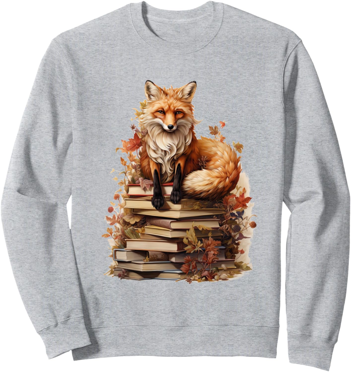 

Толстовка в стиле коттеджкор с цветочным рисунком, лисой и милым гобликом Cottagecore Goblincore And Fairycore Stuff, серый