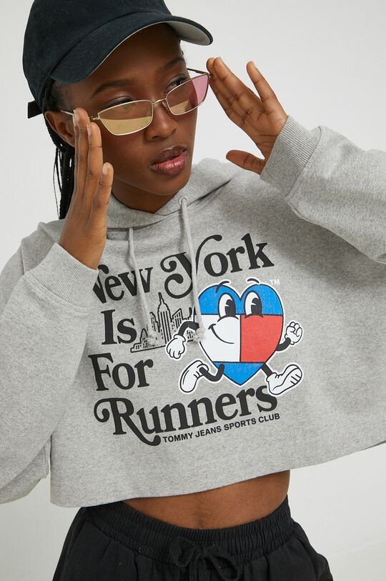 

Хлопковая толстовка Tommy Jeans, серый