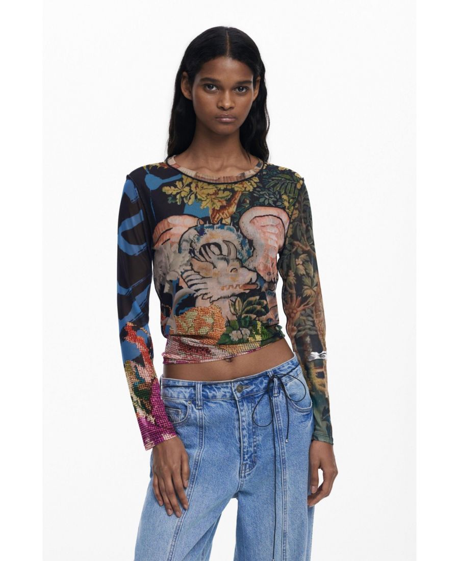 

Женская футболка, разработанная г-ном Кристианом Лакруа Desigual, Blue