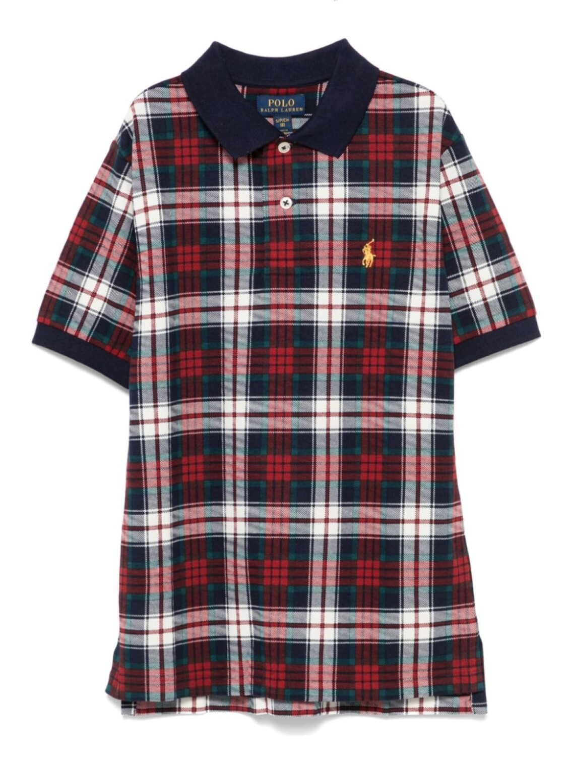 

Рубашка-поло из пике в клетку Ralph Lauren Kids, красный