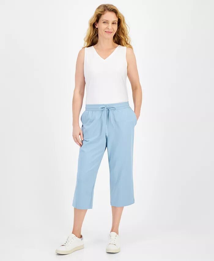 

Женские спортивные брюки-капри со средней посадкой Style & Co, синий