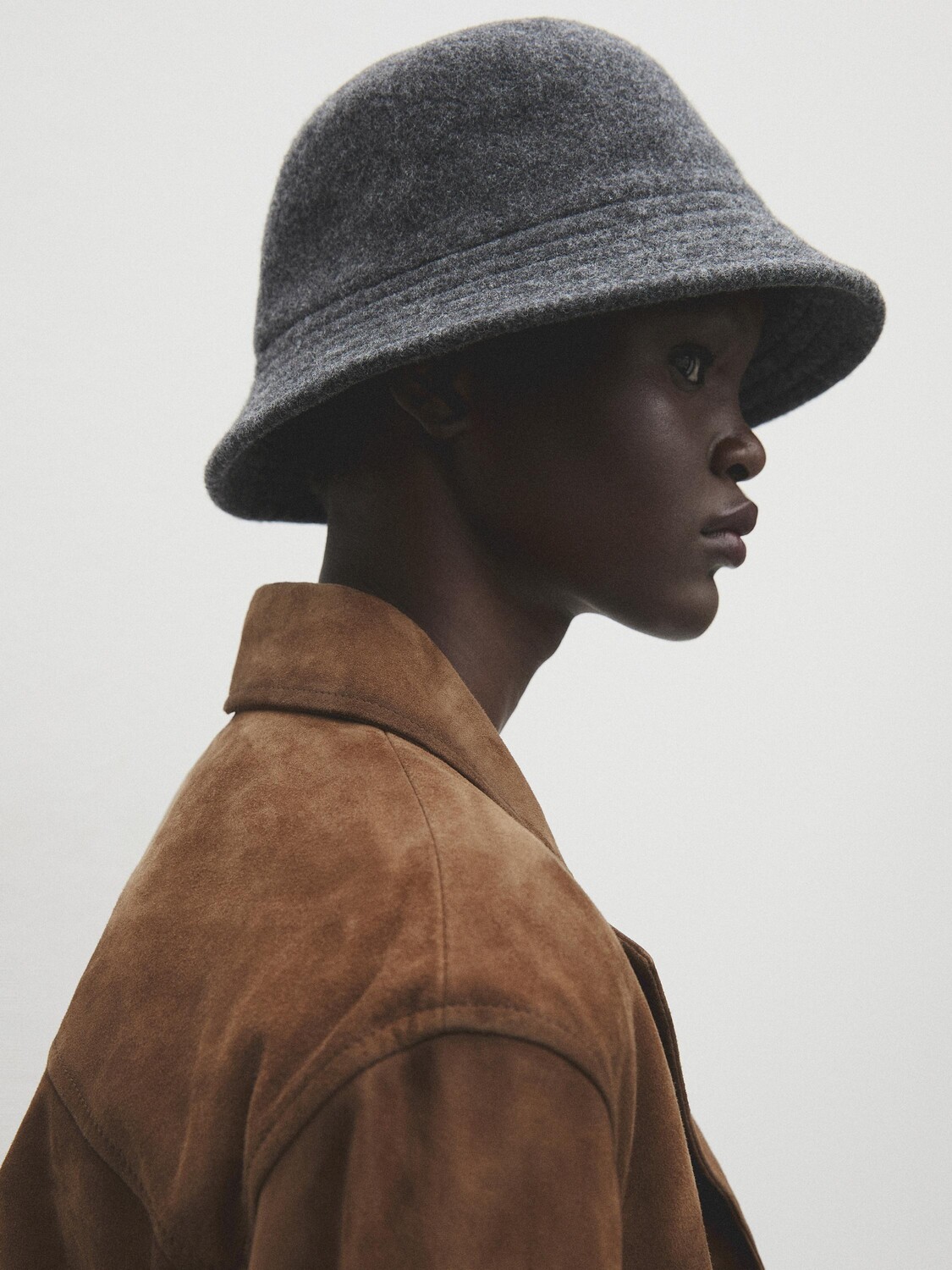 

Панама из смеси шерсти Massimo Dutti, серый