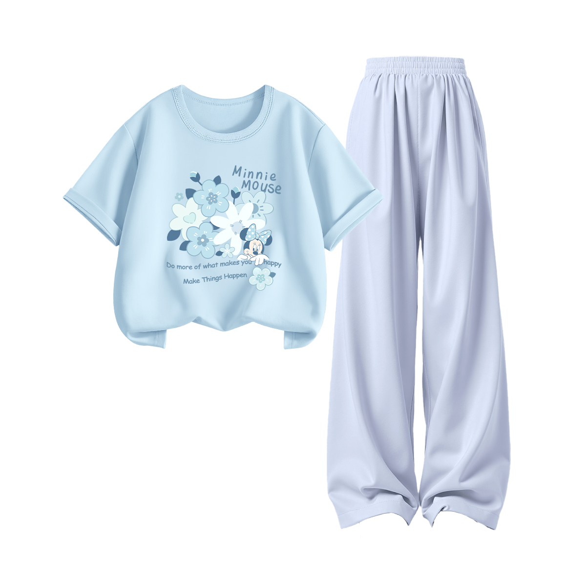 

Детский парный набор для детей Disney, di ying huani sky синий+solid color breeze синий