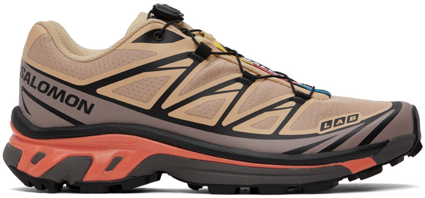 

Бежевые кроссовки XT-6 Salomon, Hazelnut/Quail/Living coral