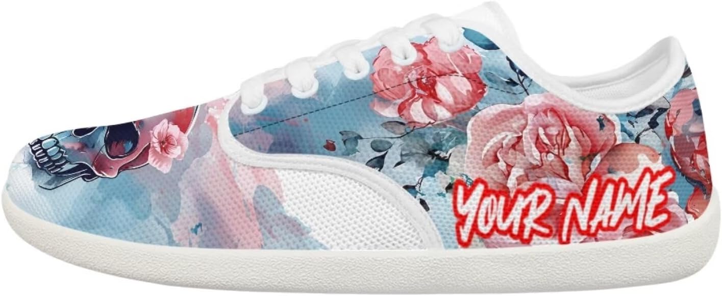 

Кроссовки для ходьбы для женщин и мужчин, с широким носком, босоножки, с нулевым перепадом высоты подошвы, минималистичные кроссовки, дышащая сетка, теннисные кроссовки Pointodoor, Skeleton Flower Print