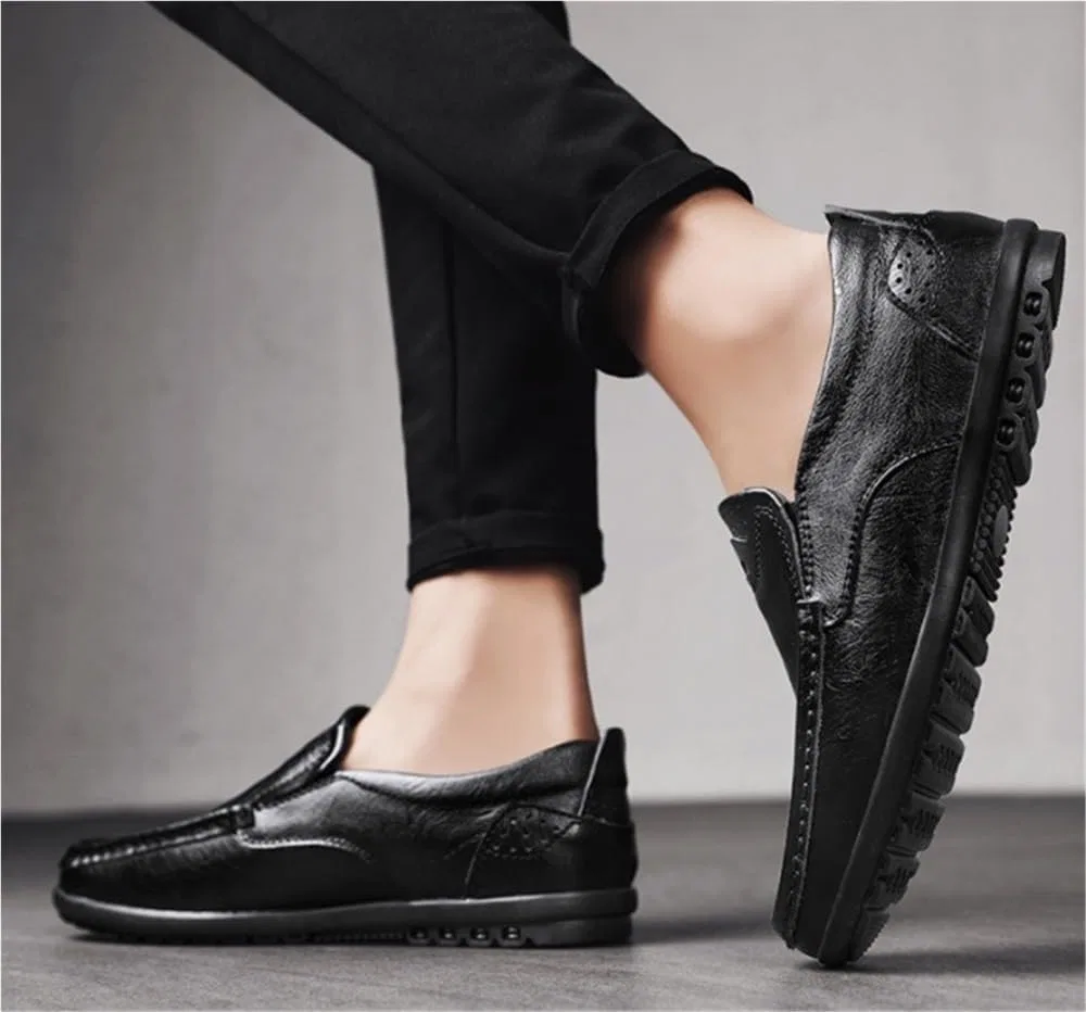 Лоферы мужские Leather Shoes, коричневый UOPYNE — фото 4