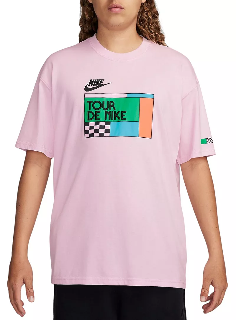 

Мужская спортивная футболка Nike Tour De Nike с рисунком, цвет Pink Foam