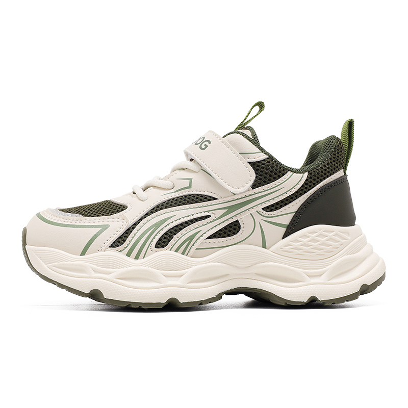 

Спортивная беговая коллекция устойчивая к истиранию дышащая терморегуляция поддержка низкие детские повседневные кроссовки BOBDOG, 53099 Army/бежевый (Spring Fall Mesh)