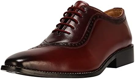 

Мужские оксфорды LIBERTYZENO с блестящим носком из натуральной кожи на шнуровке, для взрослых, для Рождества, Cherry