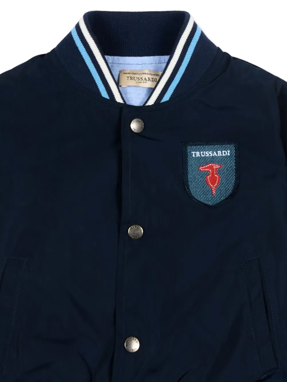 Полосатая куртка-бомбер Trussardi Junior, синий — фото 3