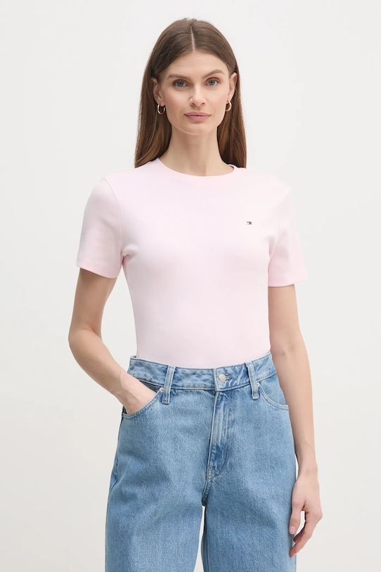 

Хлопковая футболка Tommy Hilfiger, розовый