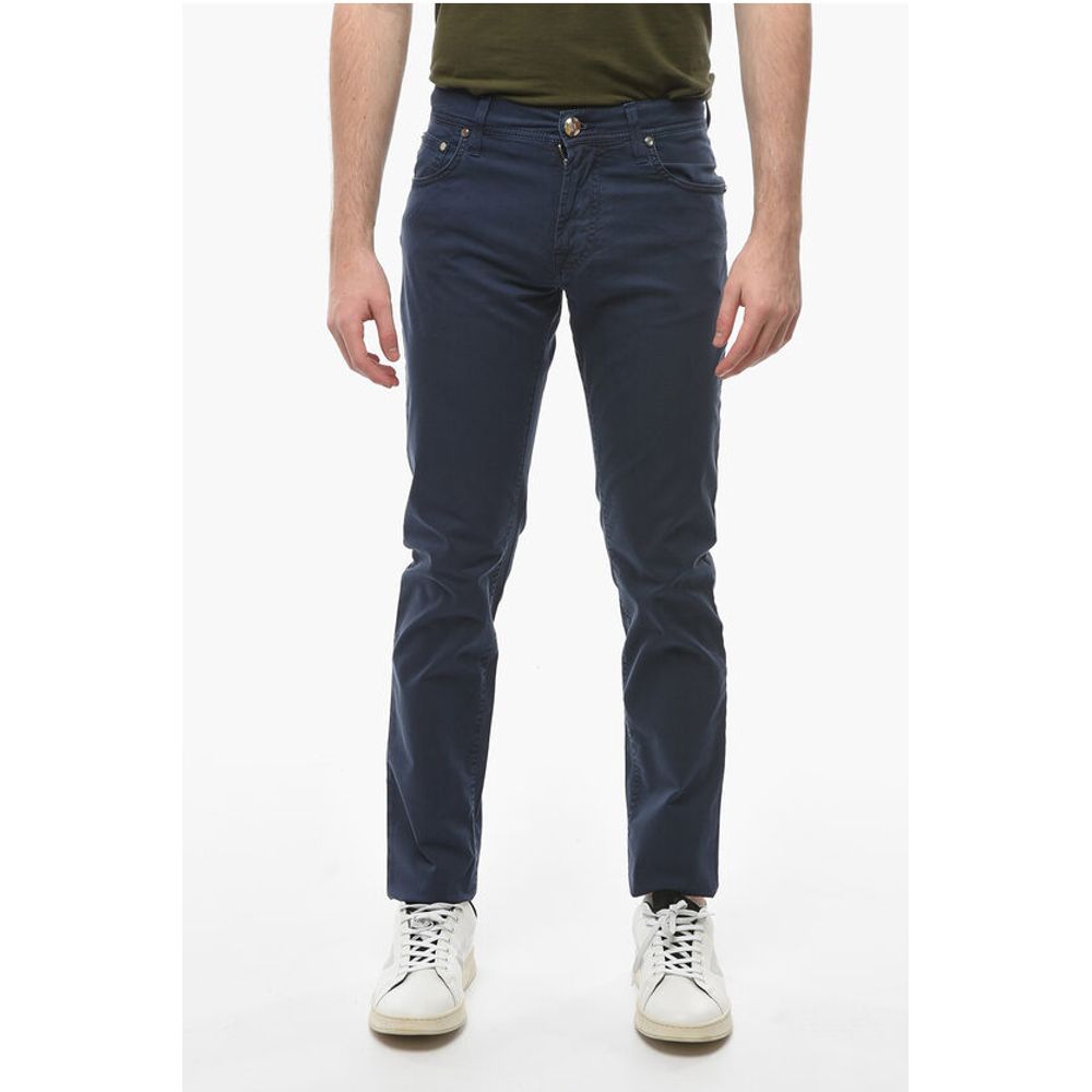 

ID LUXURY DENIM Вышитые джинсовые брюки с нашивкой-логотипом 1 Corneliani, Blue