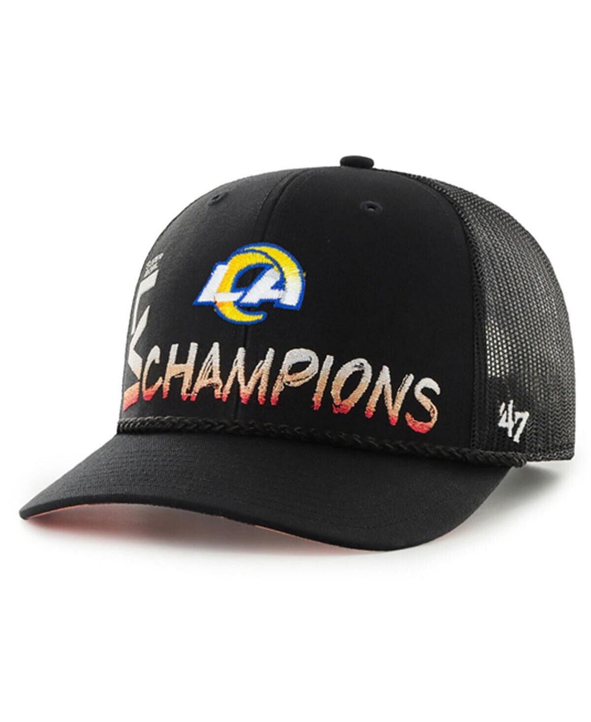 

Мужская черная регулируемая кепка Los Angeles Rams Super Bowl LVI Champions Sunset Trucker '47 '47 Brand