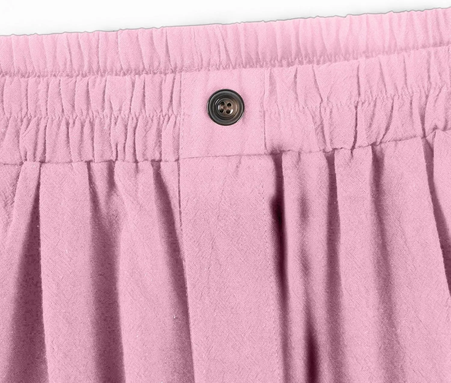 Шорты бермуды женские льняные с завязкой на талии, K024-pink — фото 4
