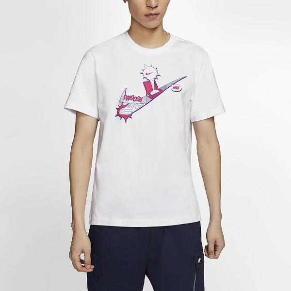 Футболка как m sportswear nsw tee shoe swoosh короткий рукав Nike, белый — фото 4